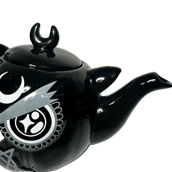 Killstar Teapot 50 oz Owl Ceramic Black - Picture 3 of 9